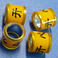 100 bagues en aluminium et plastique, différentes couleurs, 9mm, personnalisation avec votre nom et numéro de téléphone