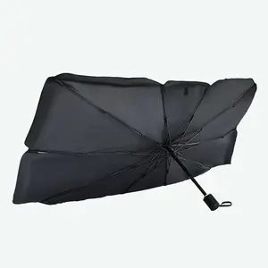 Logo kustom portabel populer pelindung matahari produk kebutuhan sehari-hari payung mobil payung lipat luar ruangan mewah untuk pria Manual