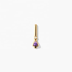 LYBURCHI - Dije de Barra Geométrico Abstracto Personalizado en Plata de Ley 925, Chapado en Oro de 14K y 18K, con Circonitas Cúbicas, para la Creación de Joyas - Product Image 2