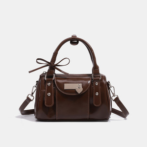 Nouveau Sac à Bandoulière Polyvalent et Élégant 2026 avec Fermeture Éclair pour les Trajets Urbains Chic ; Sac à Main Niche Haut <span class=keywords><strong>de</strong></span> Gamme Style Bowling pour Femme - Product Image 2