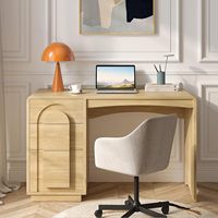 Directiebureau voor thuiskantoor met 3 laden, modern houten computerwerkstation met opbergruimte voor studeerkamer