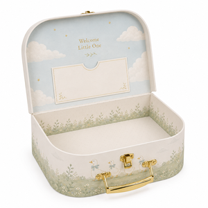 Boîte à souvenirs de luxe pour bébé, en forme de <span class=keywords><strong>valise</strong></span>, avec gaufrage en feuille d'or, boîte cadeau rigide pour ensembles de nouveau-nés - Product Image 3