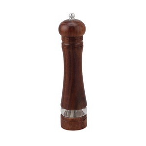 Molinillo manual de cerámica de madera de nogal para sal, recargable, juego de molinillo de sal y pimienta de grosor ajustable - Product Image 1