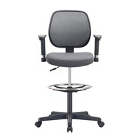 Tabouret de bar moderne en tissu, chaise de dessin technique réglable en hauteur avec siège pivotant pour la maison, le bar, le bureau, la salle à manger, l'atelier, l'école et l'usage commercial