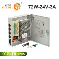 Alimentation électrique pour caméra industrielle Bailide 24V à sortie unique, boîte d'alimentation à commutation 110/220 vers 24V DC