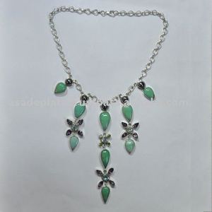 Multi Shape Gemstone <b>Necklace</b> 925 <b>Sterling</b> <b>Silver</b> <b>Necklace</b> for <b>Women</b>. Manufacture Wholesaler by CASA DE PLATA - Product Image 2