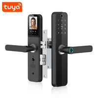 Groothandel Fabrieksprijs Tuya Wifi Vingerafdruk Slimme Deurslot Met Katten Oogcamera + Scherm PST-HR08-P