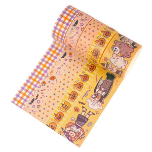 Juego de cintas Washi de Halloween, 11 rollos de cinta de papel decorativa con diseño de dibujos animados para manualidades y decoración - Product Image 3