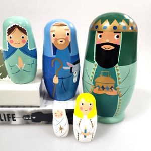Diseño Creativo Rey Muñeca Anidada Juguete de Madera Artesanía Regalo Muñeca Anidada Rusa Decoración de Navidad - Product Image 5