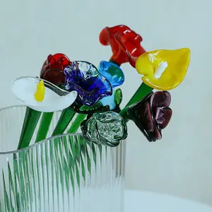 Artificial Flower Decoration Home Decoration Murano Glass New Idea 2023 Handmade Long Stem Flower Hand MADE Nautical Animal