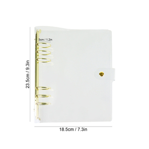 A5 A6 Rõ Ràng PVC Chất Kết Dính Kích Thước Một Sáu Vòng Ngân Sách Chất Kết Dính Mềm PVC 6 Lỗ 3Mm Lớn Vòng Kế Hoạch Bì<span class=keywords><strong>a</strong></span> Vàng Chất Kết Dính Với Chiếc Nhẫn Vàng - Product Image 2