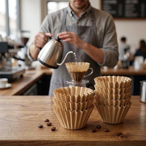 Dripper <span class=keywords><strong>Kalita</strong></span> Wave 155/185 Series en Corbeille, Naturel, Non Blanchi, Écologique, Biodégradable, Jetable, Marque Blanche - Product Image 2