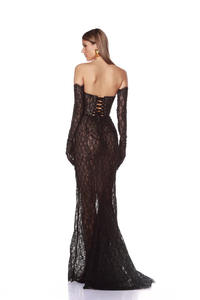 A10293 नई महिला सेक्सी स्ट्रैपलेस शाम पोशाक पोशाक के लिए सुरुचिपूर्ण फर्श लंबाई वाले पोशाक साम्राज्य शामिल - Product Image 2