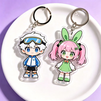 Porte-clés personnalisé mignon en plastique, mini porte-clés anime avec logo, breloques réfléchissantes, fabrication en usine