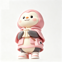 Figurine d'art personnalisée Pingouin en PVC et ABS, Statue de personnage de dessin animé, Fabrication OEM en Chine, Figurine personnalisée pour la vente en gros de produits de marque