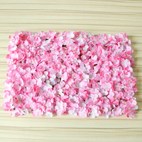 Panel Dinding Bunga Hydrangea Buatan Grosir 60x40cm, Latar Belakang Bunga Sutra untuk Dekorasi Acara Pernikahan dan Pesta