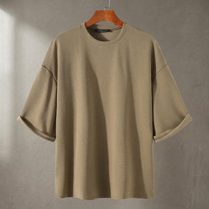 เสื้อยืดผู้ชายไซส์ใหญ่คุณภาพสูง ทันสมัย สไตล์ลำลอง ผ้าถัก 100% คอตตอน เนื้อหนา สีพื้น ระบายอากาศได้ดี ไม่เป็นขุย - Product Image 3