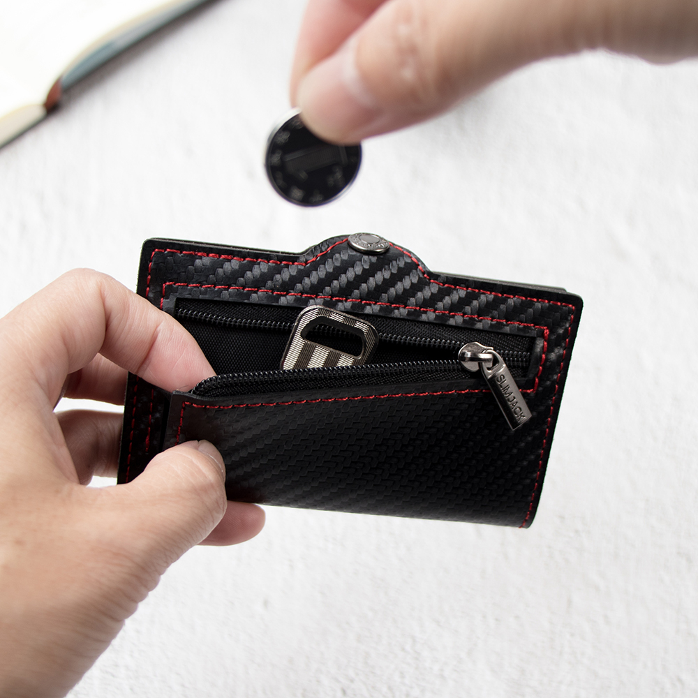 Casekey Aluminum & Carbon Fiber Pop-Up Smart Wallet – RFID Metal Card Holder - View 3
