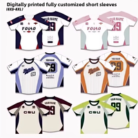 Tenues de danse urbaine personnalisées OEM entièrement sublimées, T-shirts à manches courtes imprimés numériquement pour les spectacles de groupe