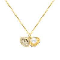 Collier Novirassine en acier inoxydable style coréen, minimaliste, avec imitation de coquillages et perles incrustées, pour femme, design marin créatif