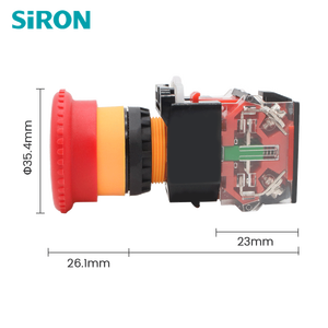 SiRON H017(C) Interruptor de Botón de Parada de Emergencia de Seguridad de 22mm, 250V, Rojo, Industrial, Momentáneo, IP40, Anillo Iluminado - Product Image 4