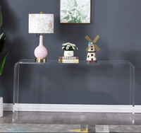 Table console en acrylique transparente en forme de U, faite à la main, style moderne minimaliste, entièrement assemblée pour salon – Vente chaude