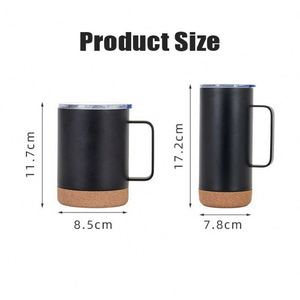 Factory Wholesale 16 oz Stainless Steel Cup and Cork Base Custom Coffee Cup with logo Custom <b>Mug</b> with Wooden Base - Product Image 5