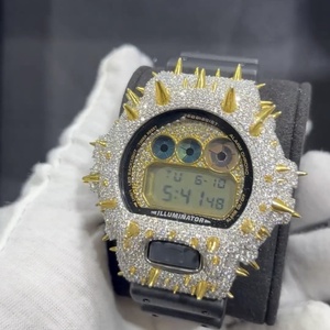 Viền đồng hồ Hip Hop thiết kế Spike, làm thủ công, mạ bạc 925, đính đá Moissanite VVS, dành cho đồng hồ DW6900 - Product Image 4