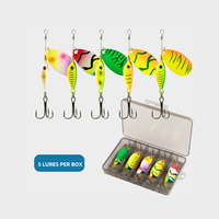 Leurre Métallique Rotatif 9g Chubby Fish avec Lames et Hameçon Triple Tranchant – 5 Couleurs – Idéal pour la Pêche au Bar, à la Truite, au Brochet et à la Perche en Eau Douce