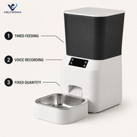 Distributeur automatique de nourriture pour animaux de compagnie, distributeur de nourriture pour chats et chiens à quantité fixe et programmée avec enregistrement vocal, bol en acier inoxydable