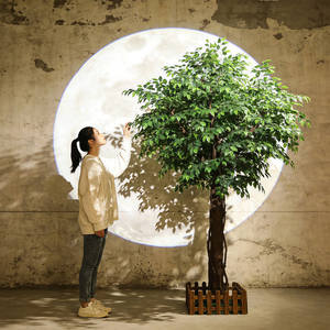 Grand Arbre Banyan Artificiel en Plastique, <span class=keywords><strong>Plante</strong></span> Verte Bionique pour Décoration, Mariage, Vitrine, Arbre à Vœux, Hôtel, Intérieur et Extérieur - Product Image 3