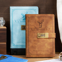 Libreta con Diseño de Cabeza de Ciervo, Tapa de Poliuretano A5, Encuadernación Cosida, Impresión de Logotipo Personalizado, Agenda de Negocios, Diario Retro para Estudiantes