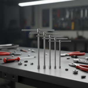 Juego de llaves hexagonales de 5 piezas con mango en T, llaves Allen métricas para reparación mecánica de precisión - Product Image 3