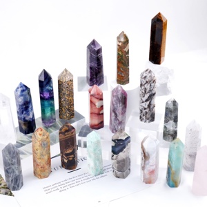 Commercio all'ingrosso naturale curativo di pietra intaglio artigianato materiale misto punto torre obelischi per la decorazione domestica - Product Image 2