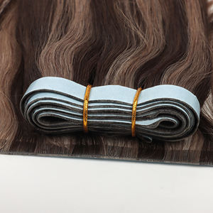 हॉट सेल डबल ड्रा वर्जिन रॉ रूसी मानव बाल लंबे अदृश्य टेप वेट 12ए हेयर एक्सटेंशन में अनकट टेप - Product Image 2