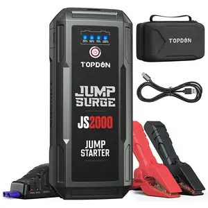 TOPDON Jumpstarter Portabel Mobil Kapasitas Tinggi 12V, Lompatan Baterai Penguat Darurat Mobil Buster Otomatis