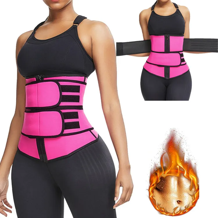 Nouveau femmes néoprène fermeture éclair Corset sport sangle gymnastique course taille haute haut formateur grande taille Corset Shaper Shapewear