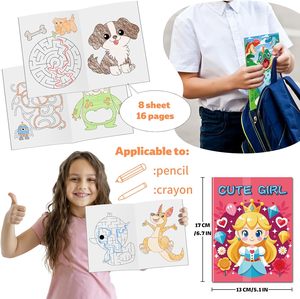 Libros para Colorear Pequeños Personalizados y Crayones para Recuerdos de Fiestas Infantiles, Libros para Colorear Económicos con Diseños de Dibujos Animados para Niños - Product Image 2