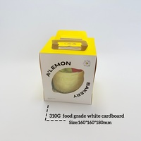 Boîte cadeau en papier alimentaire avec fenêtre transparente en PET et poignée de transport, logo personnalisé imprimé pour l'emballage de pâtisseries à emporter