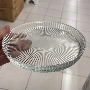 Plateau de service rond en verre moderne, passe au <span class=keywords><strong>lave</strong></span>-<span class=keywords><strong>vaisselle</strong></span>, motif uni, diamètre 10,5 pouces, décoration intérieure et utilisation sur table basse - Product Image 6