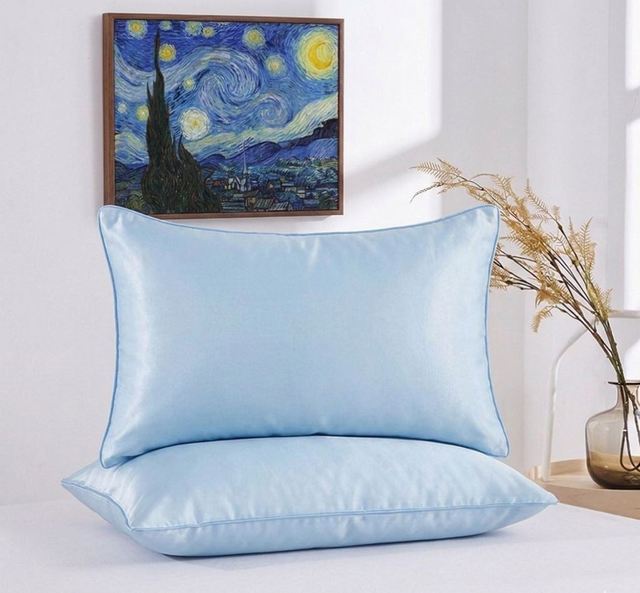 Pillowcase with Zipper for Hair & Skin Softer , Smooth Cooling Silk Pillow Case, Wrinkle-Free, Machine Washable