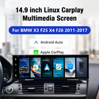 Écran central de voiture de 14,9 pouces avec système Linux, compatible CarPlay, musique Bluetooth et navigation GPS pour BMW X3 F25 X4 F26 2011-2020