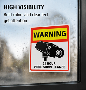 Autocollant de signalisation de caméra de sécurité 24H, résistant aux UV, imperméable, pour avis d'alerte - Product Image 3