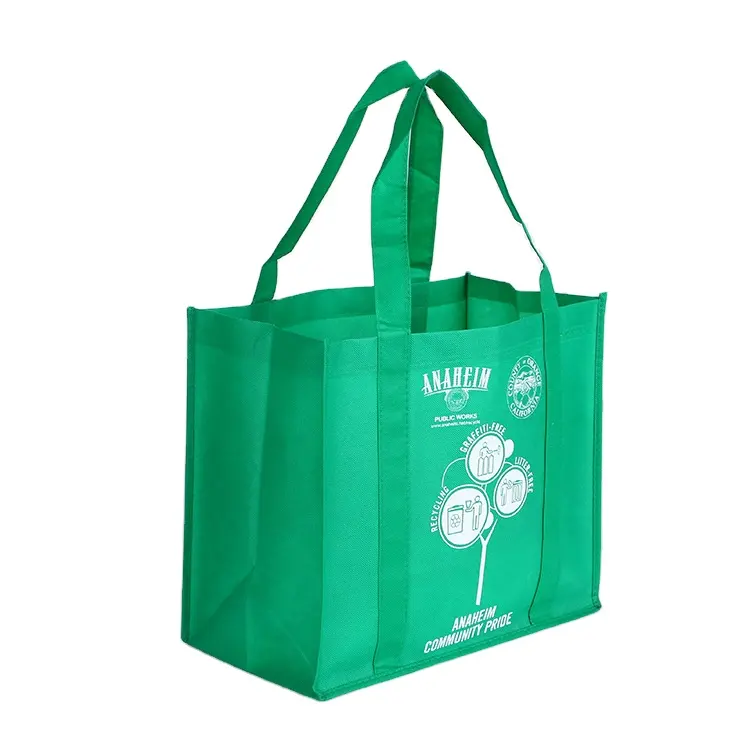 Reusable Tote Bag Custom Logo Printed Supermarket Color Eco Friendly Folding Reusable Tote Non-woven Bag Cloth Shopping Non Woven Carry Bag