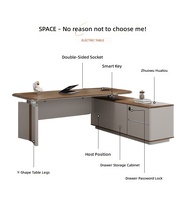 Bureau de direction en L personnalisable, durable, moderne, ergonomique, réglable, autoportant, extensible et écologique