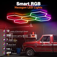 Lampes de garage hexagonales RGB, synchronisation musicale, lampes hexagonales LED, application intelligente et télécommande pour studio, salle de sport, décoration de sous-sol