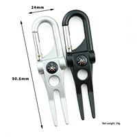 Outil de réparation de divots de golf portable avec clip de suspension, boussole créative et fourche de réparation – Vente en gros directe usine