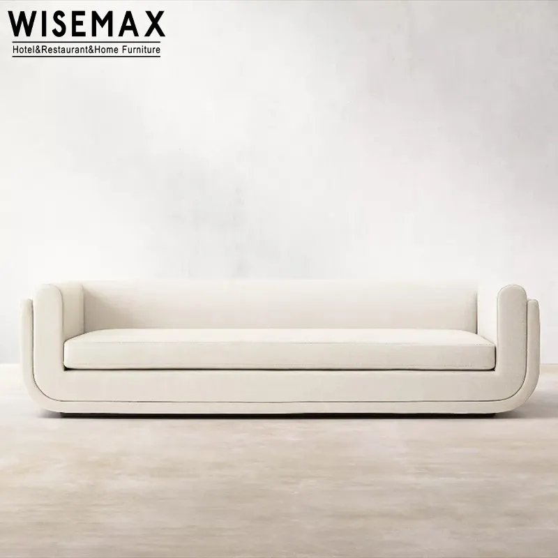WISEMAX FURNITUREホームシングルソファチェアライトラグジュアリーラインファブリックソファソファリビングルーム家具L字型3シートソファセット