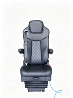 Siège conducteur de camion de luxe à suspension pneumatique en cuir PU imperméable, avec options de chauffage et de ventilation, sièges robustes