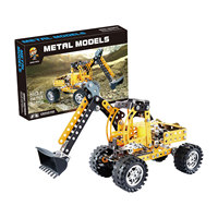 Kit de construction de bâtiments métalliques, jouets de construction STEM, 256 pièces, ensemble de blocs de véhicules d'ingénierie en métal pour enfants et adultes
